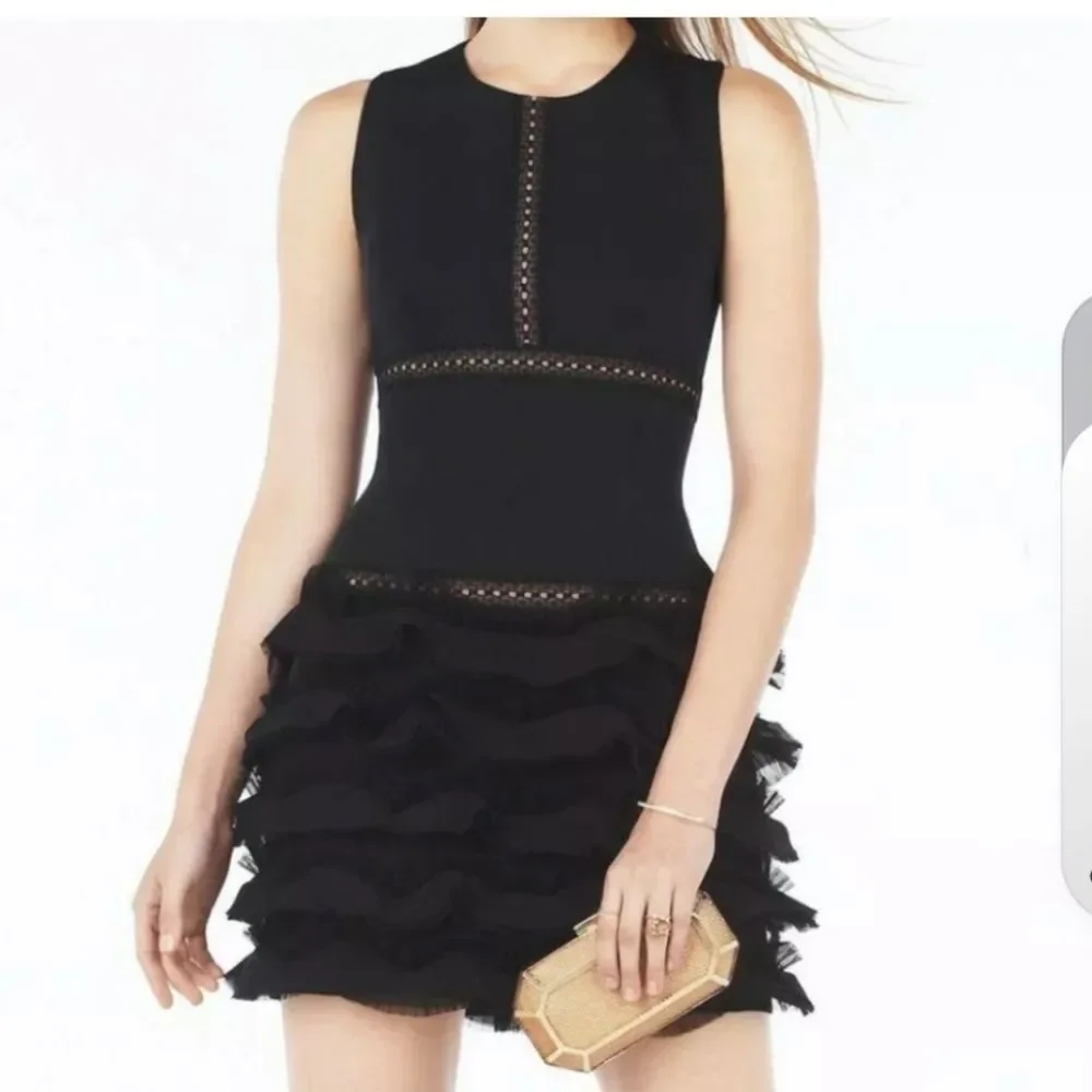 BCBG MaxAzria " Maile" Ruffle Mini Dress - Picture 3 of 11
